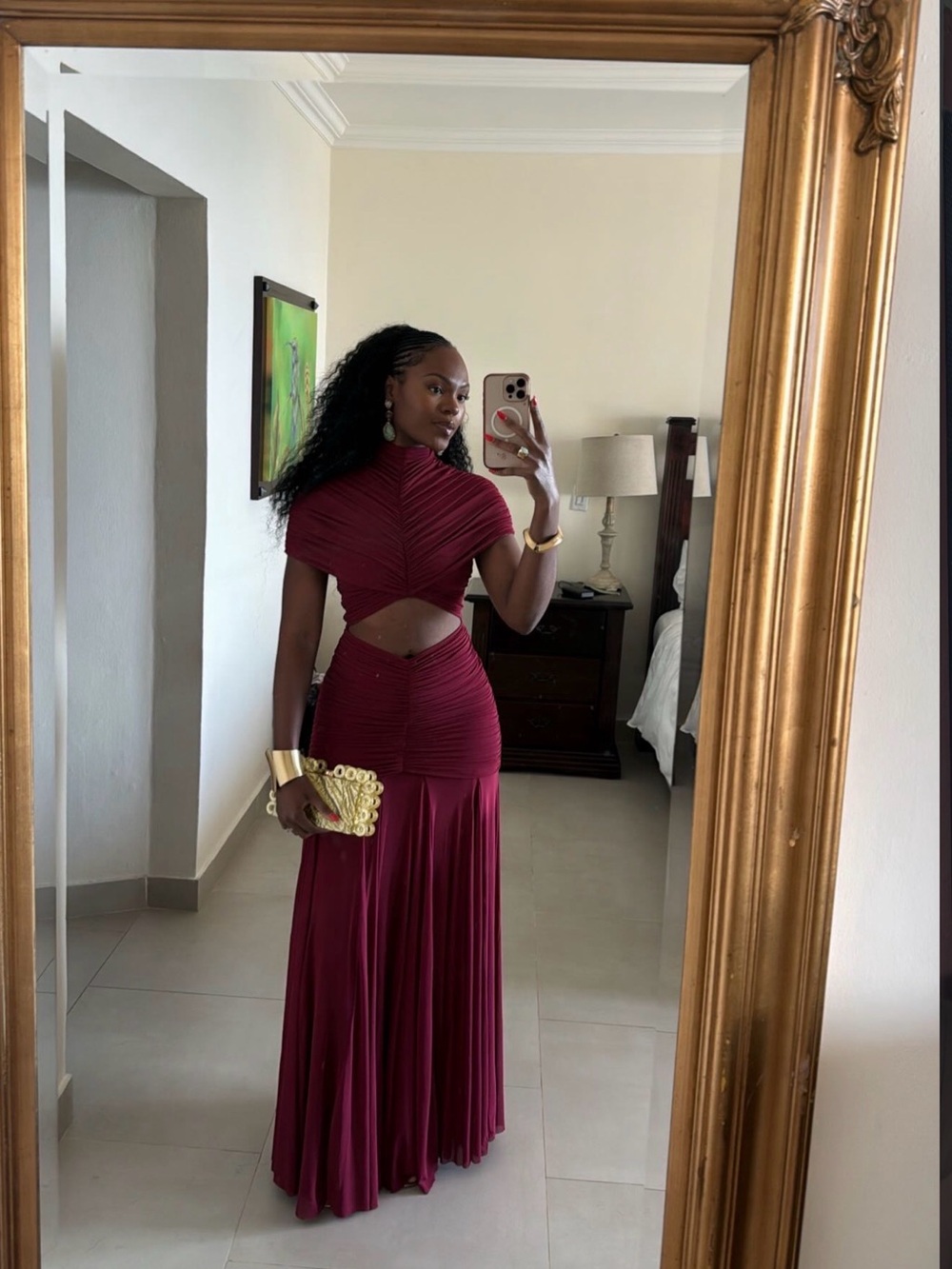 JAYA MAXI DRESS - BURGUNDY